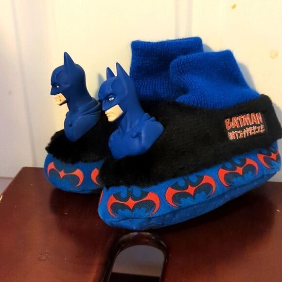VINTAGE 1990's Batman antifreeze slip on slippers slipper socks toddler 7 8 - Picture 1 of 7